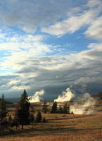 Midway Geyser Basin Sunset View. Photo by Fred Pflughoft.