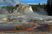 Castle Geyser Colors. Photo by Fred Pflughoft.