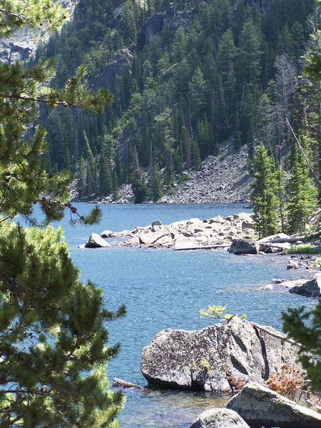 Rocky shoreline of Long Lake. Photo by Scott Almdale.