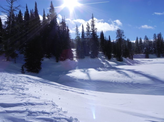 Horse Creek w/ 5 ft. snow banks. Photo by Scott Almdale.