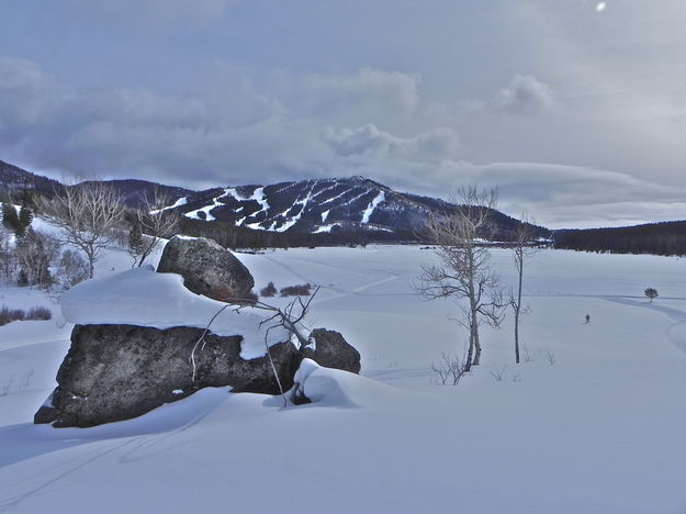 Fortification Mountain with White Pine alpine ski runs in the distance. Photo by Scott Almdale.