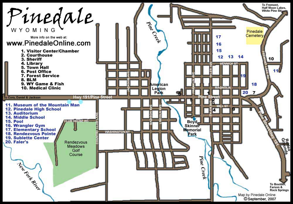 Pinedale Town Map