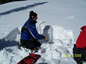 January 7, 2012 avalanche class. Photo by George Pryich.