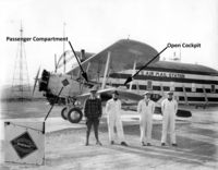 An American Railway Express Boeing Model 40-B and its ground crew at the original Rock Springs Airport, circa 1930. Photo courtesy Sweetwater County Historical Museum.