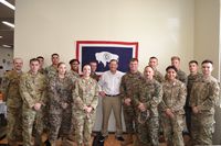 Sen. Barrasso with Wyoming service members serving in Japan.