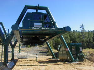 The Great Spirit Lift is ready to take skiers up the mountain at White Pine Ski Area near Pinedale