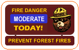 Fire danger is moderate.
