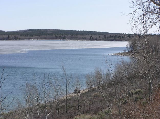 Ice on New Fork Lake. Photo by Pinedale Online.