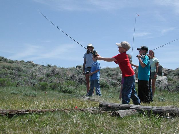 Spinner Casting Practice. Photo by Pinedale Online.