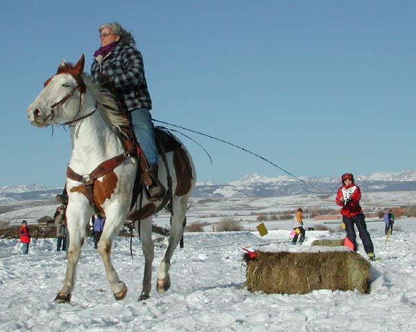 Ski Joring. Photo by Clint Gilchrist, Pinedale Online.