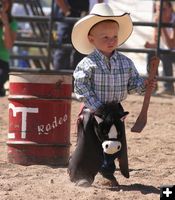 Stick Horse Barrel Racing. Photo by Dawn Ballou, Pinedale Online.