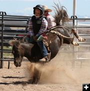 Bareback Riding. Photo by Clint Gilchrist, Pinedale Online.