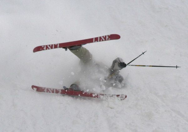 Skier Crash. Photo by Clint Gilchrist, Pinedale Online.