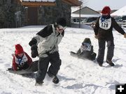 Pack the Kid Sled Race. Photo by Clint Gilchrist, Pinedale Online.