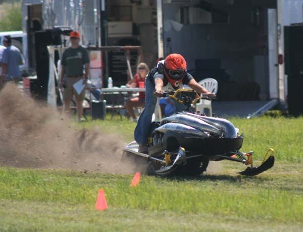 Snowmobile Grass Drags. Photo by Pinedale Online.