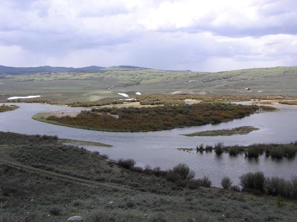 Flooding along the Green. Photo by Pinedale Online.