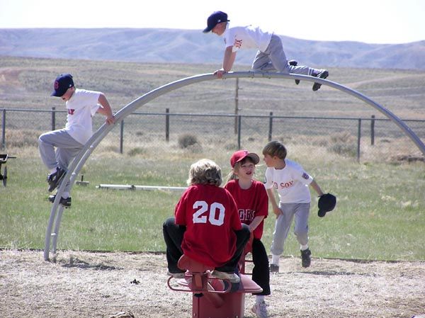 Playing before the games. Photo by Dawn Ballou, Pinedale Online.