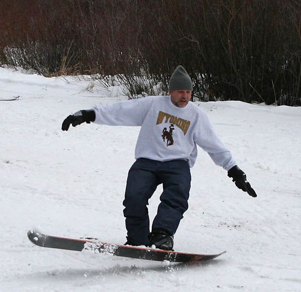 Geoff Sell Snowboarding. Photo by Pam McCulloch, Pinedale Online.