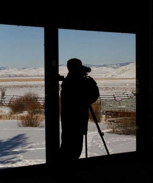 Elk Viewing Telescope. Photo by Pam McCulloch, Pinedale Online.