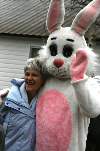 Easter Bunny Hugs. Photo by Pam McCulloch.