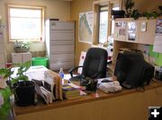 Desk. Photo by Dawn Ballou, Pinedale Online.