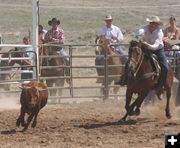 Team Roping. Photo by Clint Gilchrist, Pinedale Online.