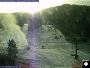 Making Snow at White Pine. Photo by White Pine Lodge webcam.