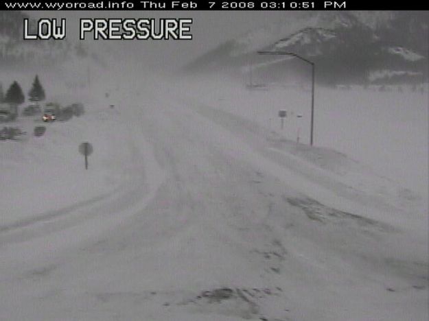 Snake River Canyon closed. Photo by WYDOT webcam.