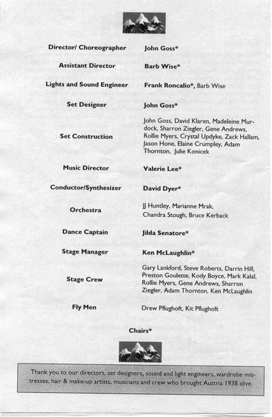 Program Page 4. Photo by Pinedale Community Theatre.