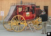 Posing in the Stagecoach. Photo by Dawn Ballou, Pinedale Online.