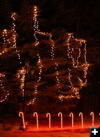 Candy Cane Lights. Photo by Dawn Ballou, Pinedale Online.