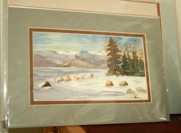 Fremont Lake painting. Photo by Dawn Ballou, Pinedale Online.