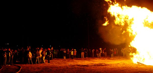 Homecoming Bonfire. Photo by Pam McCulloch.