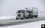 Another wrecked truck. Photo by Wyoming Department of Transportation (WYDOT).