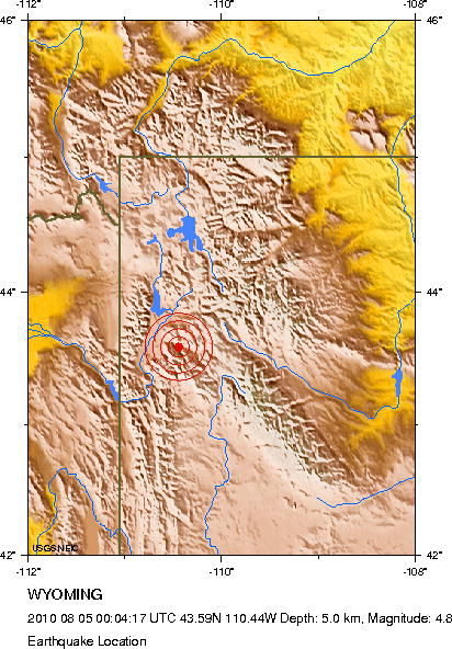 4.8 Earthquake in Wyoming. Photo by USGS.