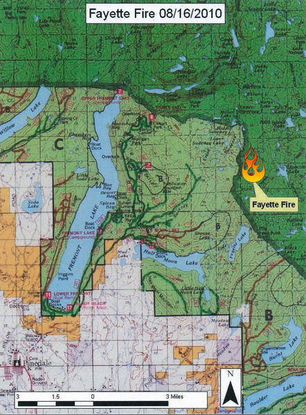 Fayette Fire map. Photo by .