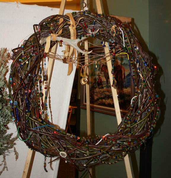 Peggy Bryant's wreath. Photo by Dawn Ballou, Pinedale Online.