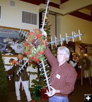 Sublette Communications wreath. Photo by Dawn Ballou, Pinedale Online.