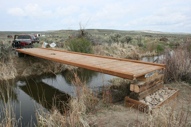 Bridge started. Photo by Dawn Ballou, Pinedale Online.