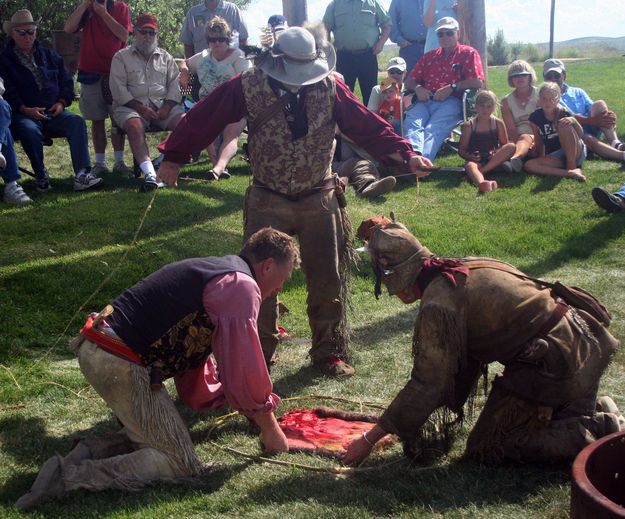 Skinning Beaver. Photo by Clint Gilchrist, Pinedale Online.