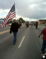 In the parade. Photo by Robin Schamber, Sublette 4-H.