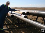 Drill pipe. Photo by Dawn Ballou, Pinedale Online.