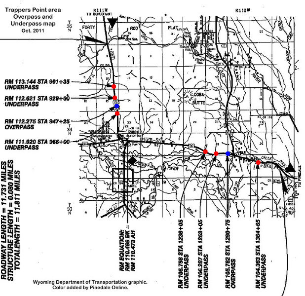 Over-Underpass Map. Photo by Wyoming Department of Transportation.
