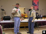 Earning Badges. Photo by Robert Lenz, Scoutmaster, Troop 1.