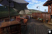 Deck dining. Photo by Half Moon Lake Lodge.