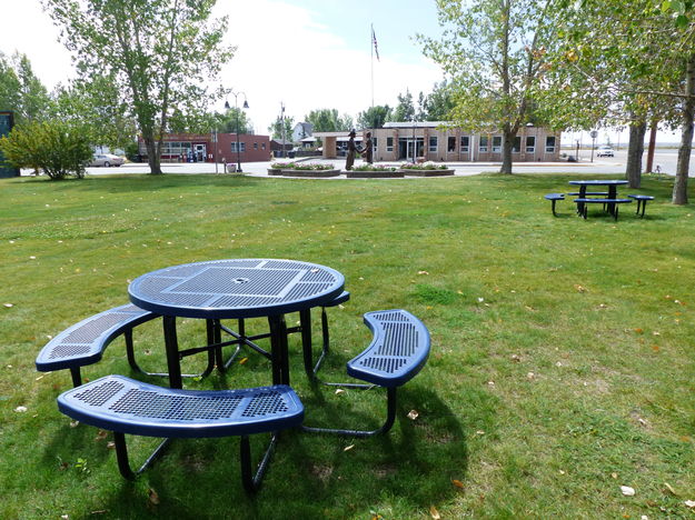 Picnic tables. Photo by Dawn Ballou, Pinedale Online!.