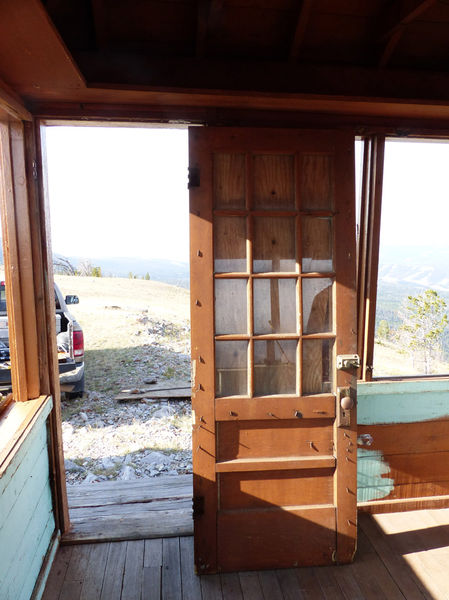 Lookout door. Photo by Dawn Ballou, Pinedale Online.