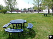Picnic tables. Photo by Dawn Ballou, Pinedale Online!.