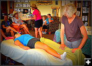 Getting Massage. Photo by Terry Allen.