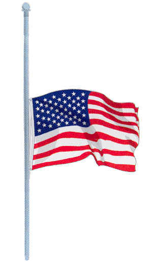 Flag half staff notice. Photo by Pinedale Online.